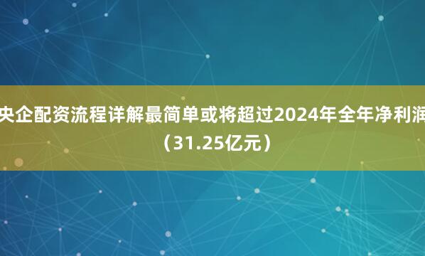 央企配资流程详解最简单或将超过2024年全年净利润（31.25亿元）