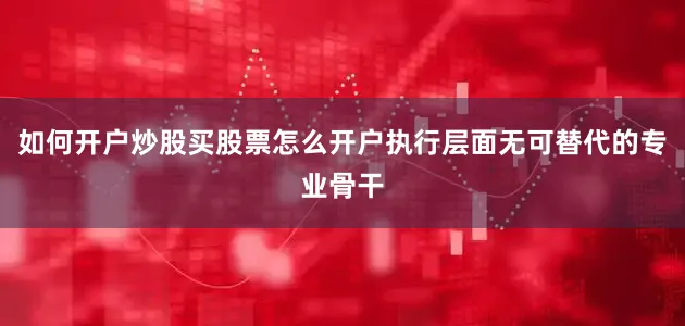 如何开户炒股买股票怎么开户执行层面无可替代的专业骨干
