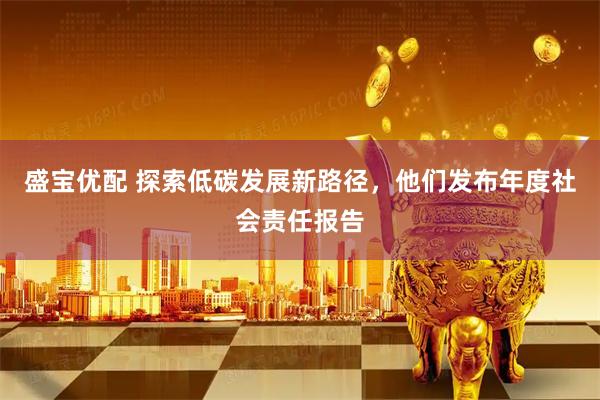 盛宝优配 探索低碳发展新路径，他们发布年度社会责任报告